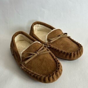 Bear paw kids Brown Suede Moccasin Slippers